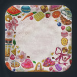 Cute Pastry Confections Sweets Pappteller<br><div class="desc">All cute pastel pastry,  food and sweet confections with a tea party setting,  tea cups,  pastries,  candle drum,  swan,  bird,  cat,  butterfly,  bee,  dragonfly,  cute things and etc</div>