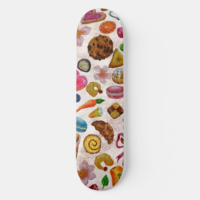 Cute Pastry Confections Sweets Skateboard (Vorderseite)