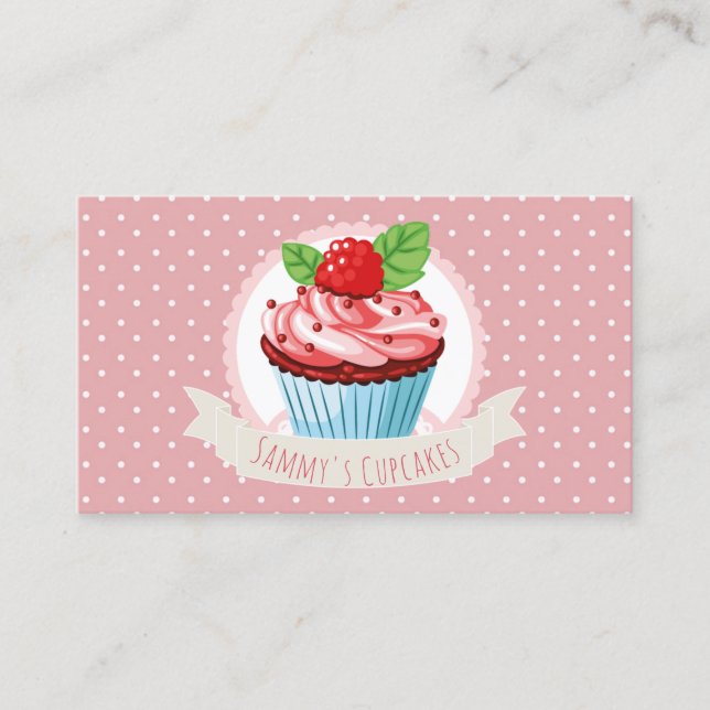 Cute pâtisserie Chef Cupcake Carte de visite (Devant)