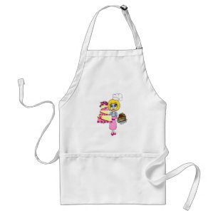 Cute pâtissier et pâtisseries caricature tablier -
