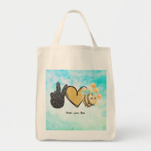 Cute Peace Love Bees  Tragetasche