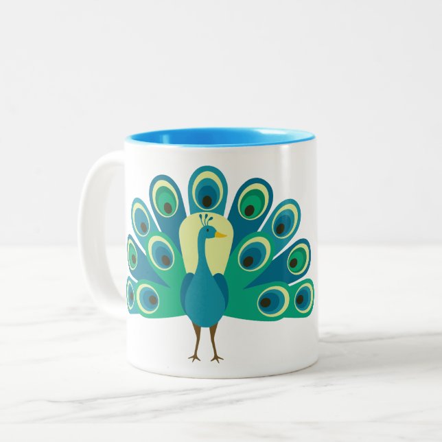 Cute Peacock Mug personnalisé (Devant gauche)