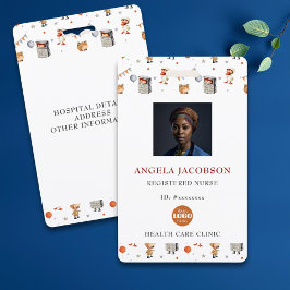 Cute Pediatric Registered Nurse Logo Ausweis