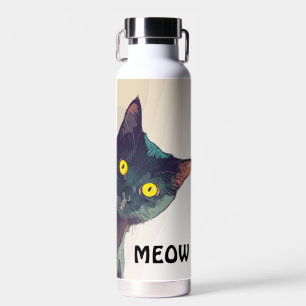 Cute Peeking Chat Conception Bouteille d'eau
