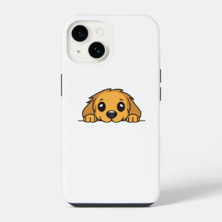 Cute Peeking Golden Retriever Puppy iPhone 14 Case Hülle