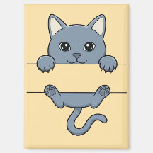 Cute Peeking Grey Cat Split Monogram Frame