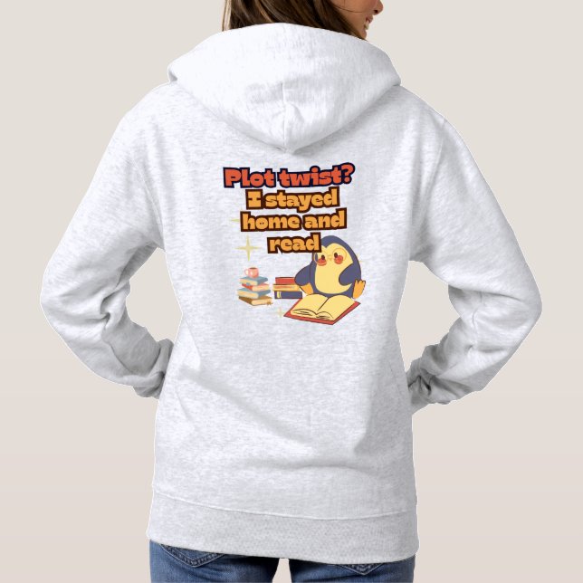 Cute Penguin Book Quote  Hoodie (Rückseite)