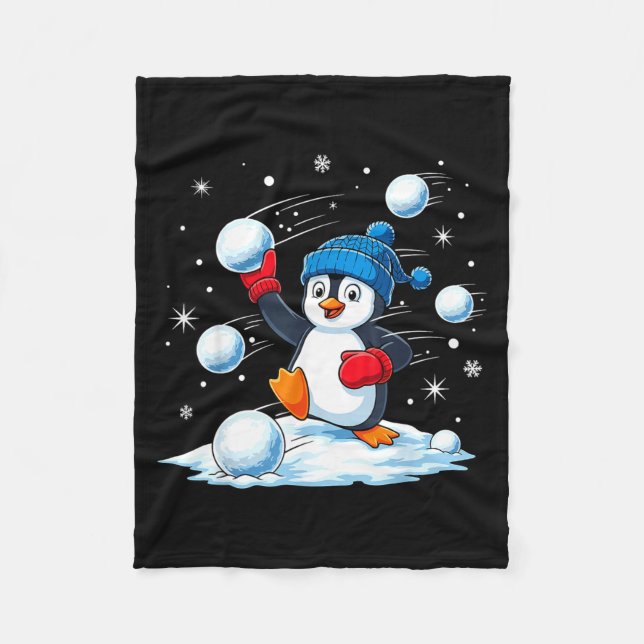 Cute Penguin Christmas Pajamas Shirt Boys, Penguin Fleecedecke (Vorderseite)