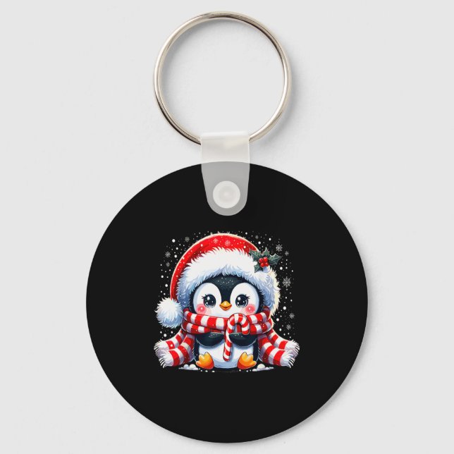 Cute Penguin Christmas Xmas  Schlüsselanhänger (Vorderseite)