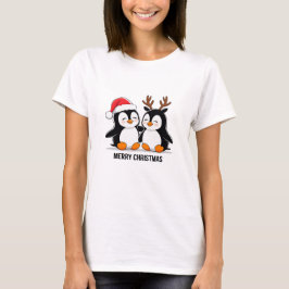 Cute Penguin Couple Christmas – Festive Holiday  T-Shirt