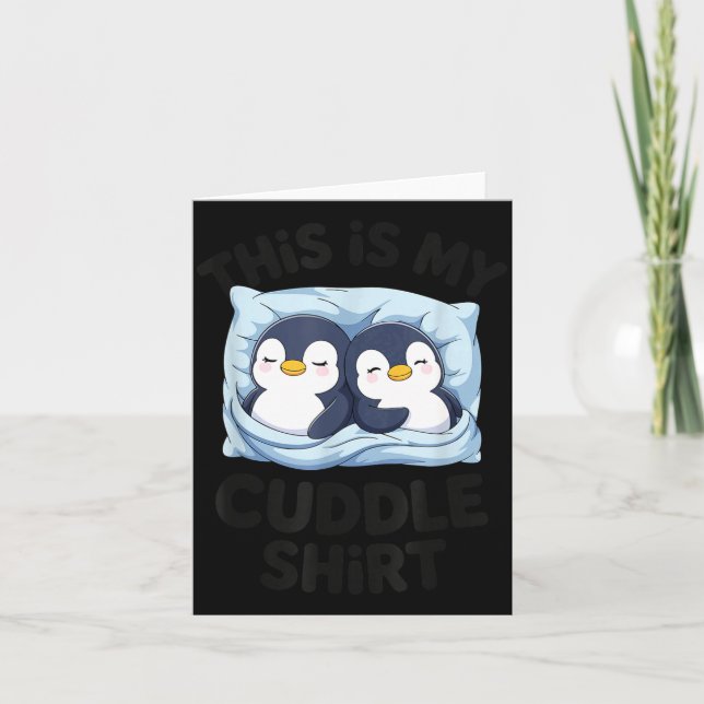 Cute Penguin Cuddle Cozy Sleep Matching Couple  Karte (Vorderseite)
