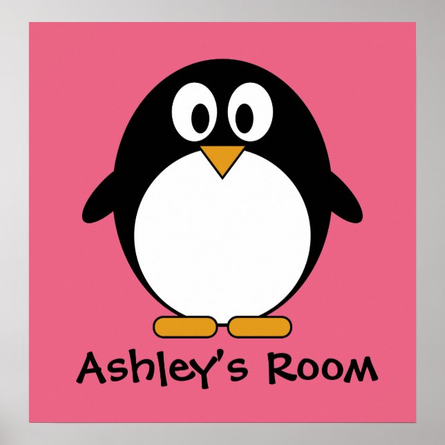 cute penguin kid's door poster (Vorne)