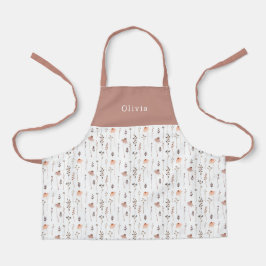 Cute Personalised Floral Botanical Pattern Apron Schürze