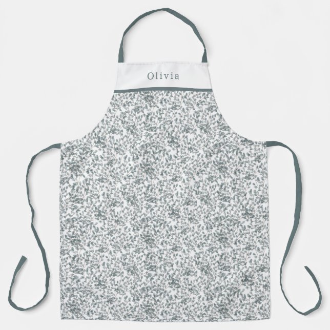 Cute Personalised Floral Botanical Pattern Apron Schürze (Vorderseite)