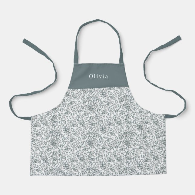 Cute Personalised Floral Botanical Pattern Apron Schürze (Vorderseite)