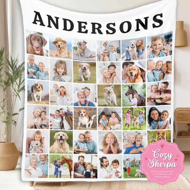 Cute Personalized 36 Photos Collage Birthday Gift Sherpadecke (Von Creator hochgeladen)