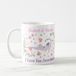Cute Personalized Cat Valentine Giff Kaffeetasse