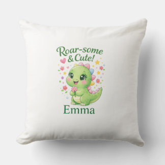 Cute Personalized Dinosaur Name Pillow Kissen