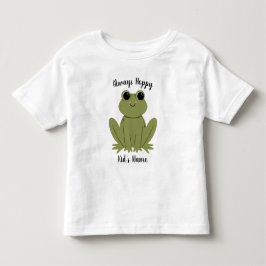 Cute Personalized Frog Always Hoppy Kids Name Kleinkind T-shirt