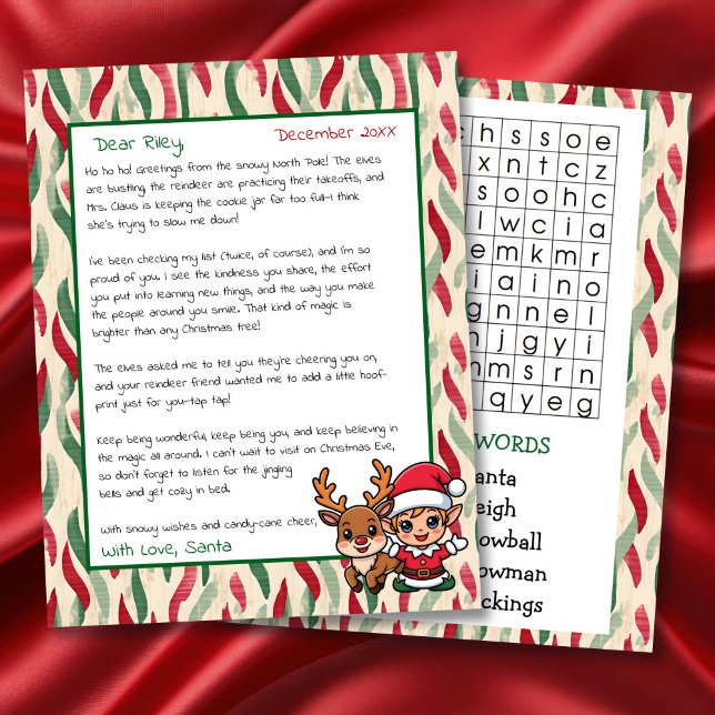 Cute Personalized Letter from Santa | Word Search (Von Creator hochgeladen)