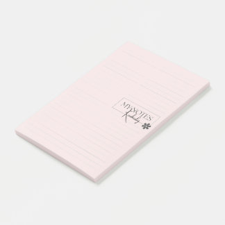 Cute Personalized Lined Simple Modern Pink Post-it Klebezettel