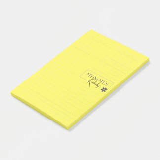 Cute Personalized Lined Simple Modern Yellow Post-it Klebezettel