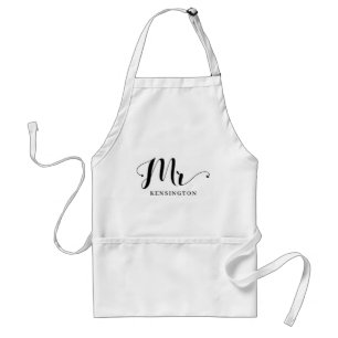 Cute Personalized Mr Newlywed Typography Schürze