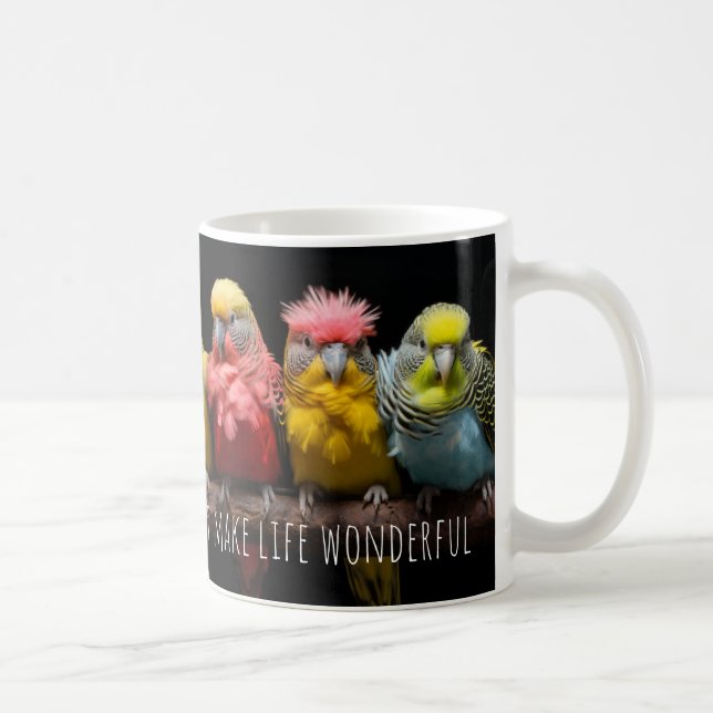 Cute personnalisable Budgerigar café Mug (Droite)