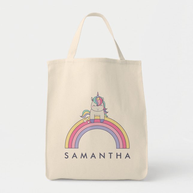 Cute personnalisable unicorn sac fourre-tout arc-e (Devant)