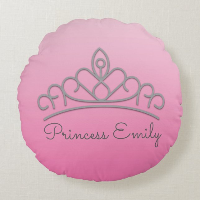 Cute Personnalisée Rose Princesse Tiara Coussin (Devant)