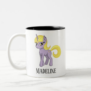 Cute Personnalisée Unicorne Mug à deux tons