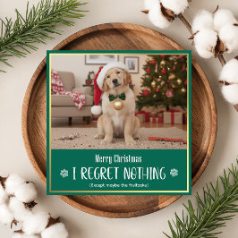 Cute Pet Dog Photo Funny Christmas Greeting Feiertagskarte