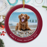 Cute PET Foto Quarantine Red Dog Year in Review Keramik Ornament<br><div class="desc">Pawsiful Best Year Ever ! Nach den Hunden! Dekorieren Sie Ihren Baum oder schicken Sie ein besonderes Geschenk mit diesem super niedlichen personalisierten Haustier Foto Weihnachtsschmuck. Diese lustige pandemische Quarantäne Hundeschlittenschmuck wird bei allen Hundefreunden zum Favoriten. Fügen Sie das Foto Ihres Hundes hinzu und personalisieren Sie es mit Namen und...</div>