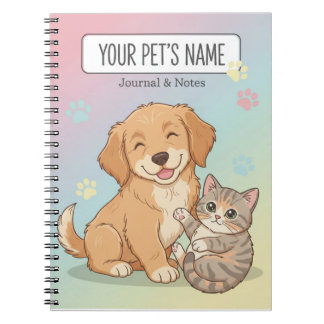 Cute Pet Notebook – Customizable Dog & Cat Journal