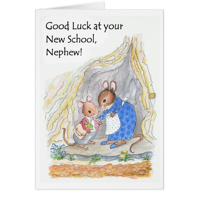 Cute Petite Souris Bonne Chance Nouvelle École Nep (Devant)