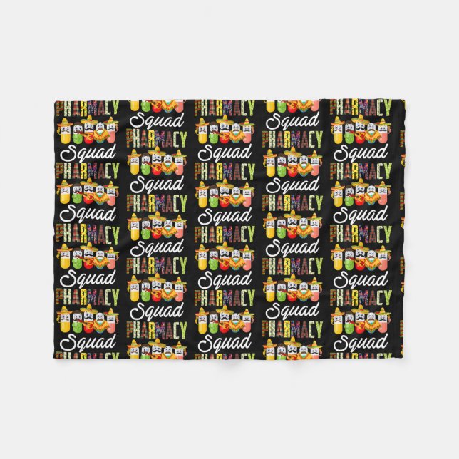 Cute Pharmacy Squad Pharmacist Sombrero Pills Fleecedecke (Vorderseite (Horizontal))