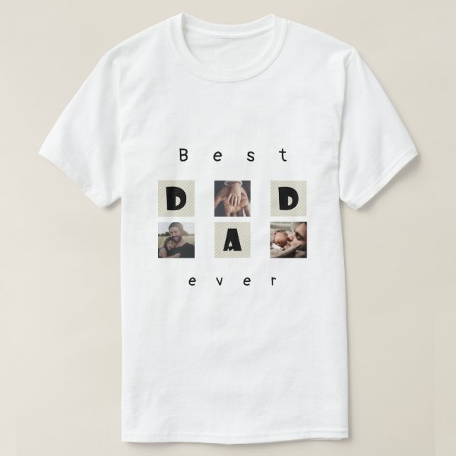  CUTE Photo Collage - Happy Fête des pères T-shirt (Design devant)
