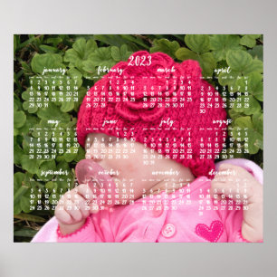 Cute Photo Yearly Calendar 2023 Poster