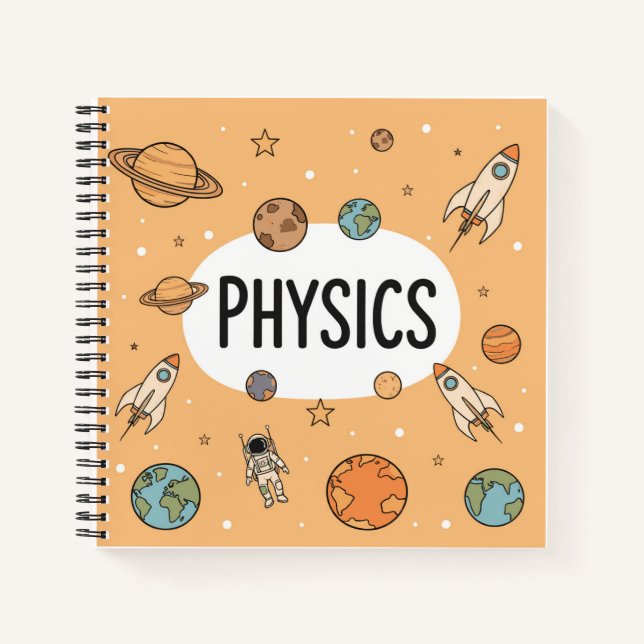 Cute Physics Science Space Rocket Planets Personal Notizbuch (Vorderseite)