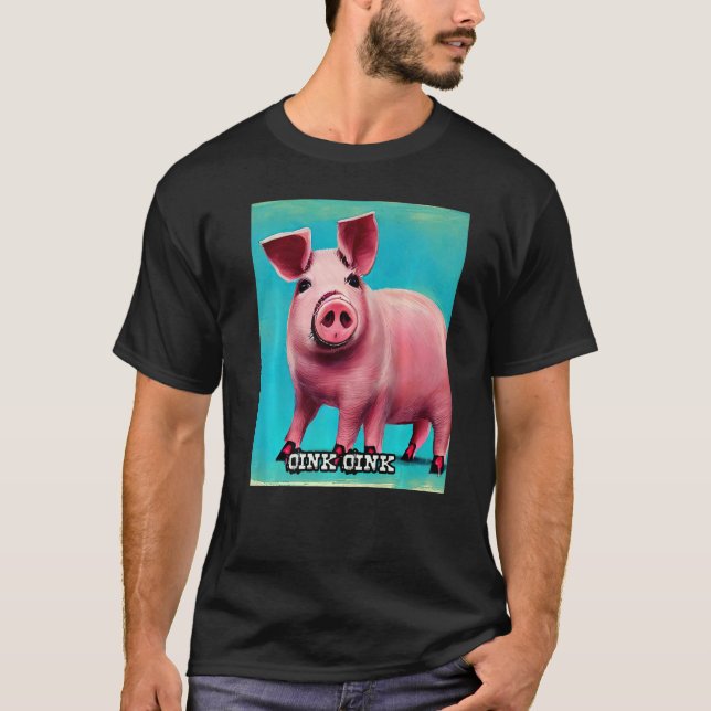 Cute Pig Piggie Oink Oink  44 T-Shirt (Vorderseite)