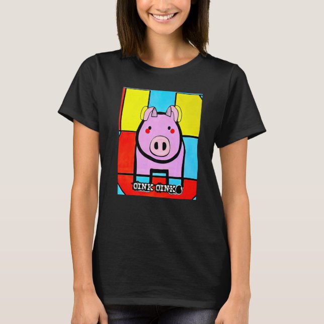 Cute Pig Piggie Oink Oink Premium_3 T-Shirt (Vorderseite)