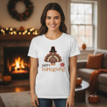 Cute Pilgrim Turkey Happy Thanksgiving