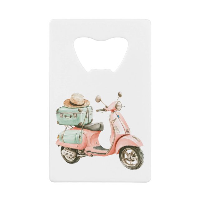 Cute Pink and Aqua Coastal Scooter (Devant)