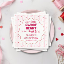 Cute Pink and Red Little SweetHeart Turning One