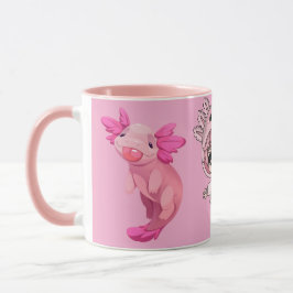 Cute Pink Axolotl Kawaii Chibi Girl Coffee Mug Tasse