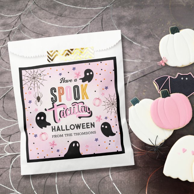 Cute Pink Black Sweet Spooky Halloween Ghost  Geschenktütchen (Von Creator hochgeladen)