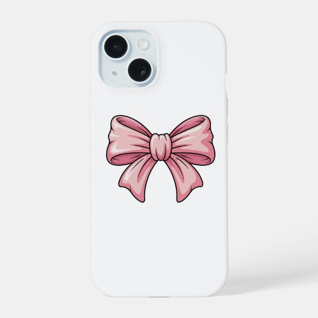 Cute Pink Bow Coquette Aesthetic iPhone Case iPhone 15 Hülle (Rückseite)