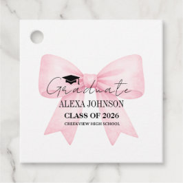 Cute Pink Bow Graduation Cap Graduate Geschenkanhänger