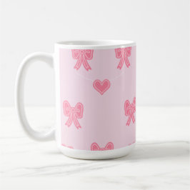Cute Pink Bows and Hearts Coque Kaffeetasse