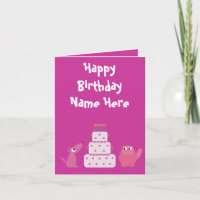 Cute Pink Cartoon Pets Birthday Animal Charity